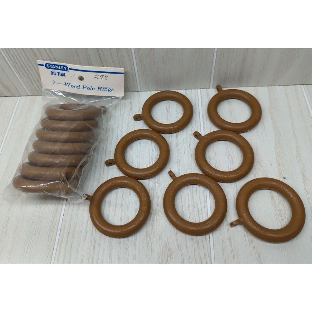 Stanley Lot 14 pieces #20-7184 Wood Pole Rings 1 3/4" Round Fruitwood finish